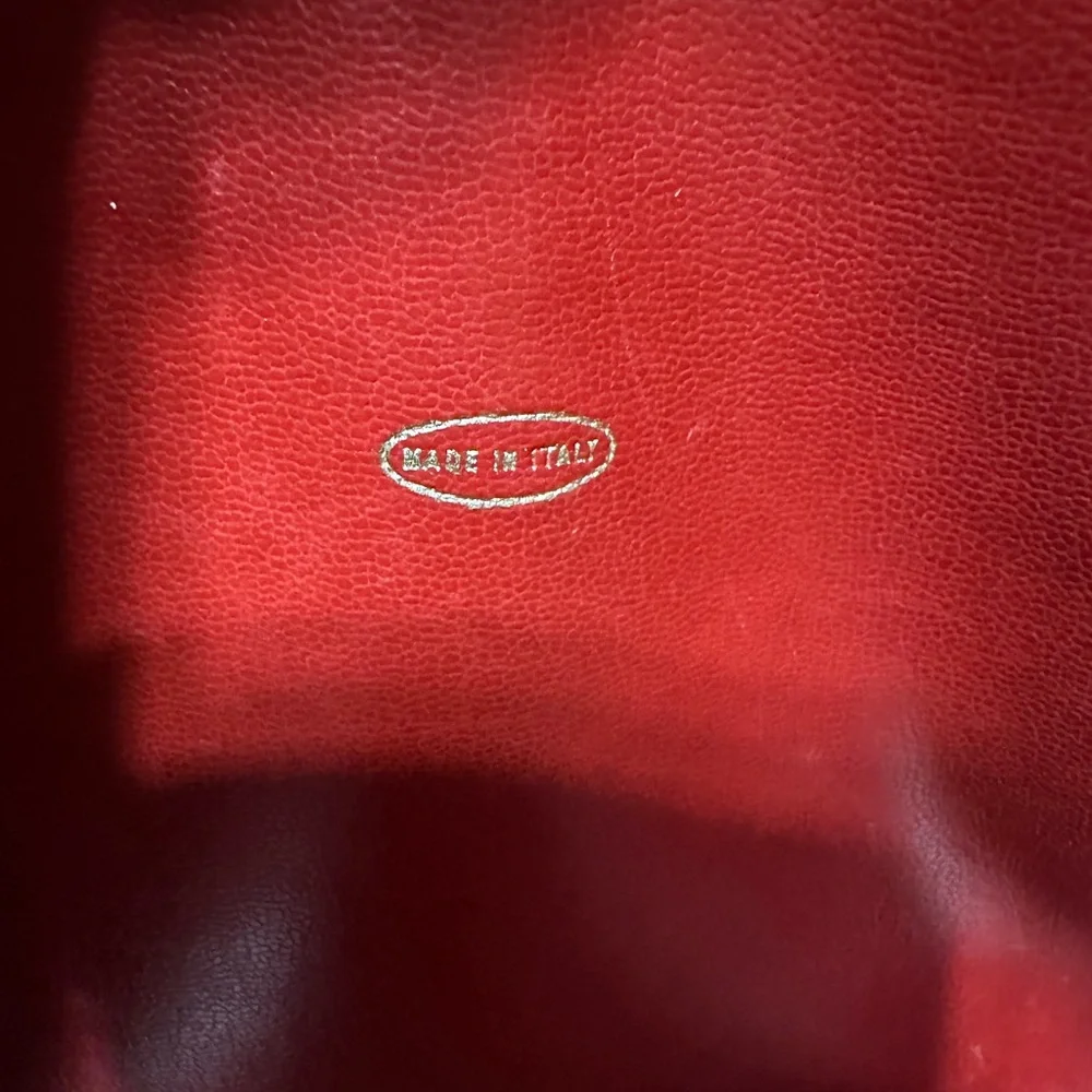 CHANEL❤️🌟0827460 VINTAGE BORDEAUX/RED  LAMBSKIN ALL LEATHER TOTE BAG⭐️ - Picture 11 of 12